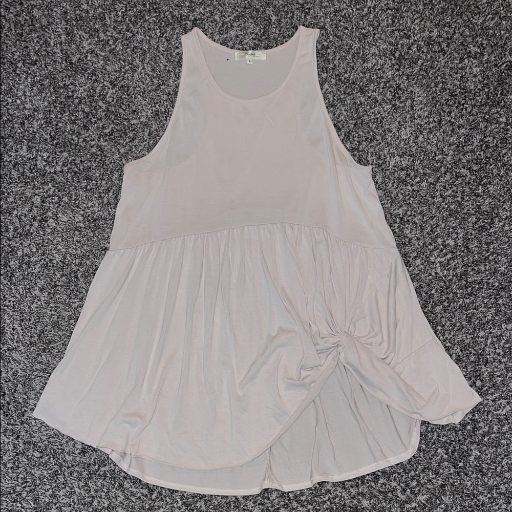 ANDREE BY UNIT Pale Blush Knot-Front Swing Tank
